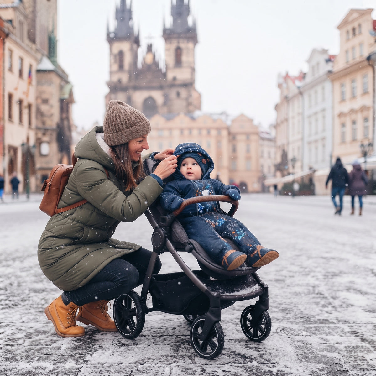 Monkey Mum® Detská zimná softshellová kombinéza s baránkom - Rozprávkový Večerníček s medveďom - veľ. 62/68, 74/80