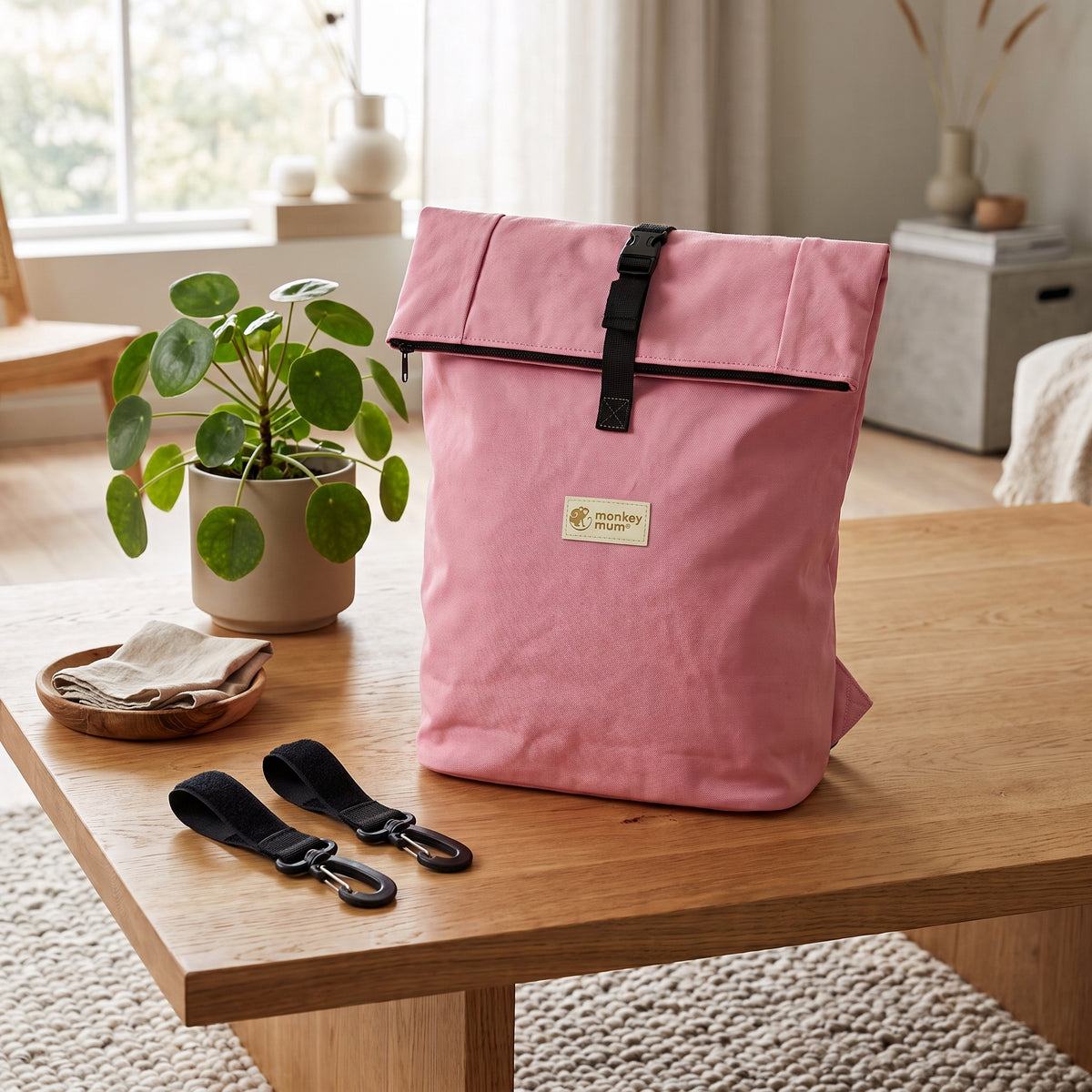 Monkey Mum® Softshellový batoh na kočík – Cukrová vata