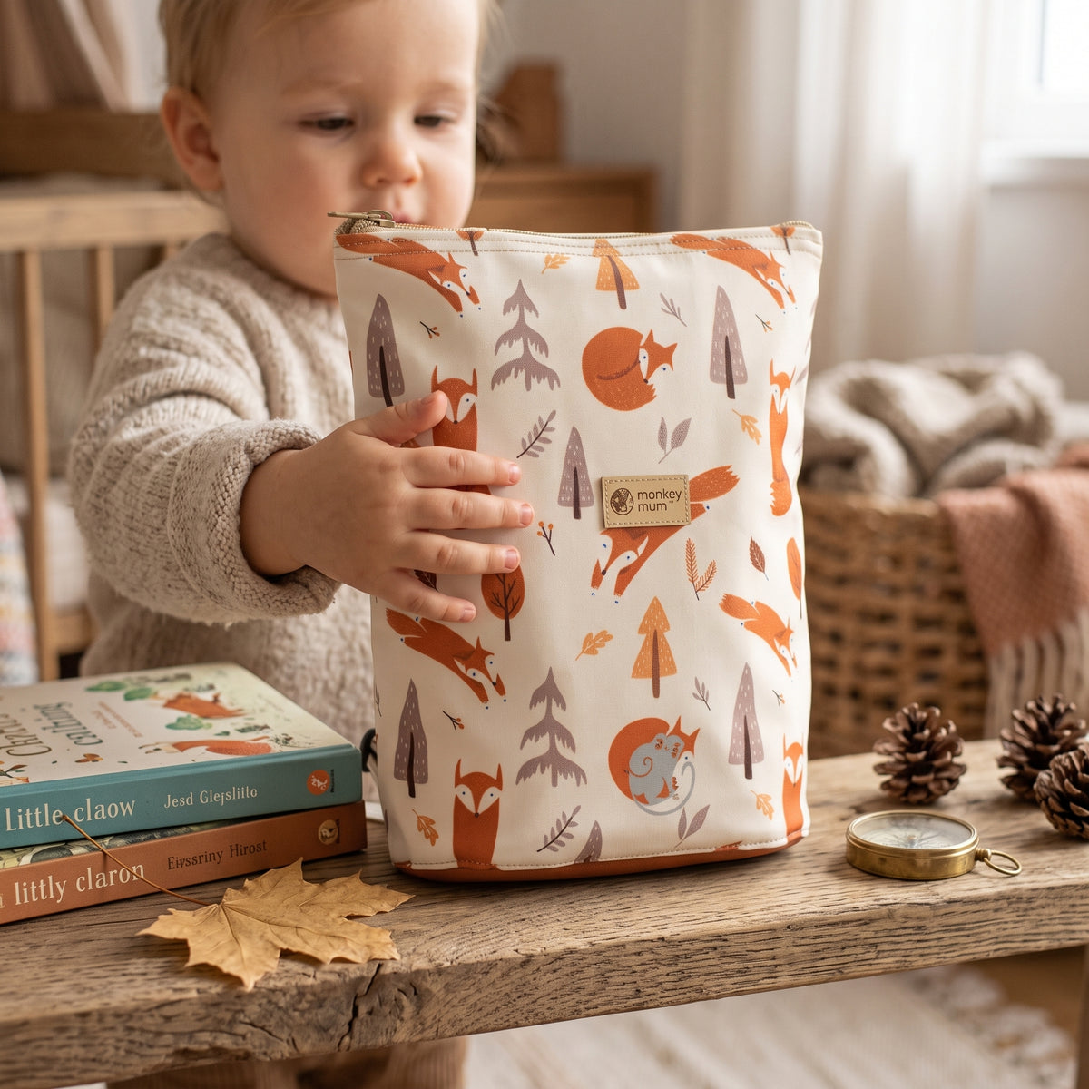 Detský softshellový batôžtek Monkey Mum® - Líščie hrátky