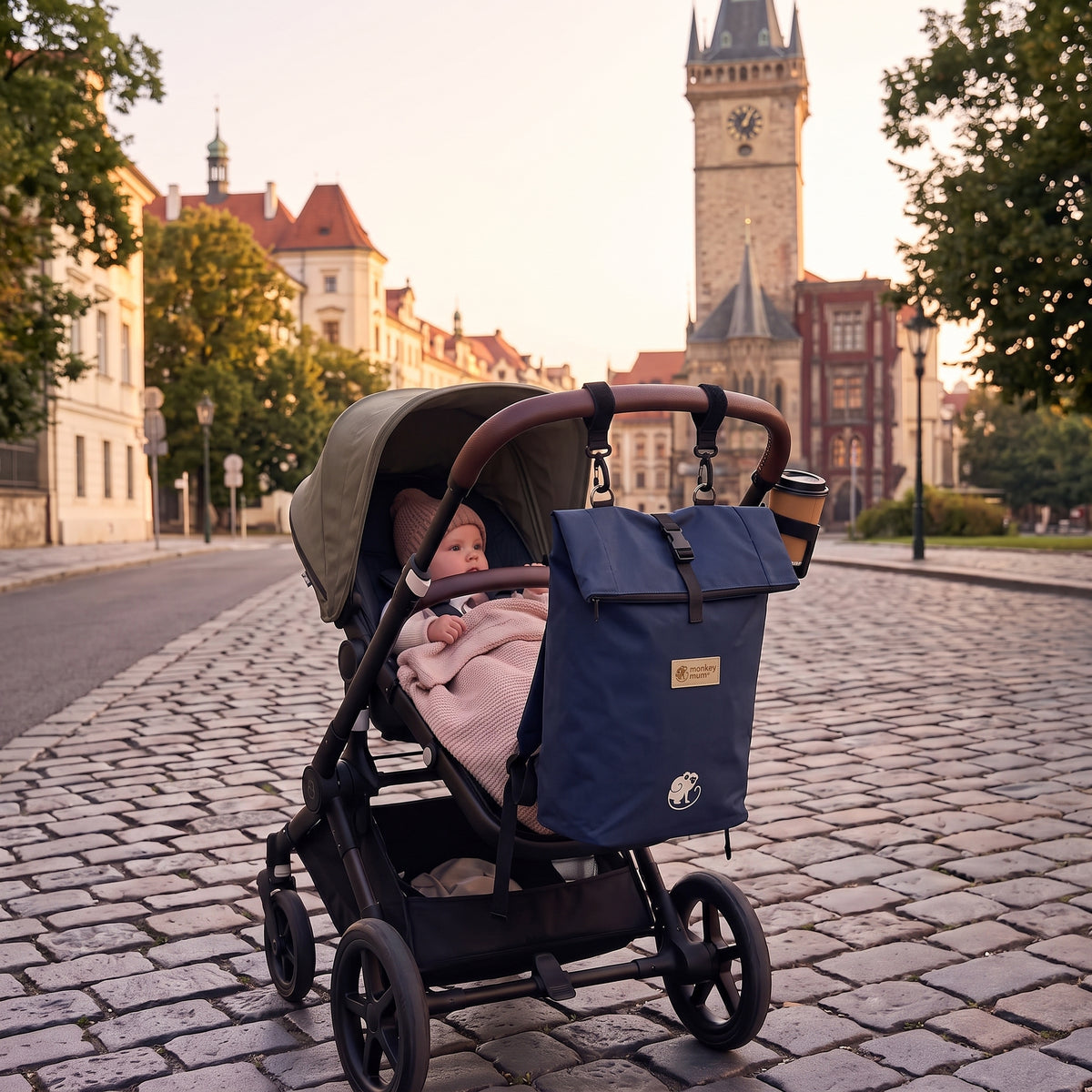 Monkey Mum® Integrovaný keprový batoh k nosiču Carrie - Námornícka modrá