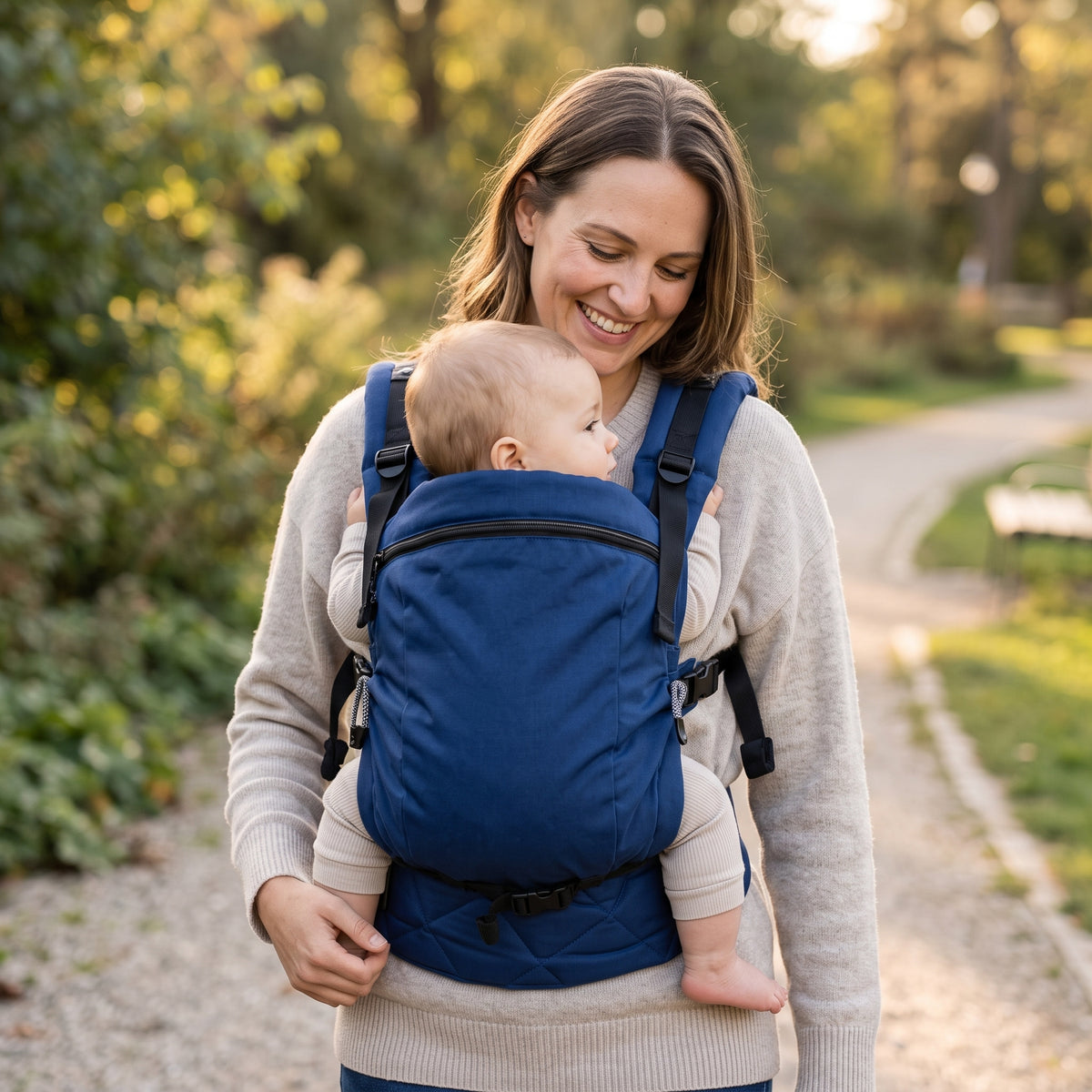 Monkey Mum® Ergonomické rastúce nosidlo Carrie - Námornícka modrá
