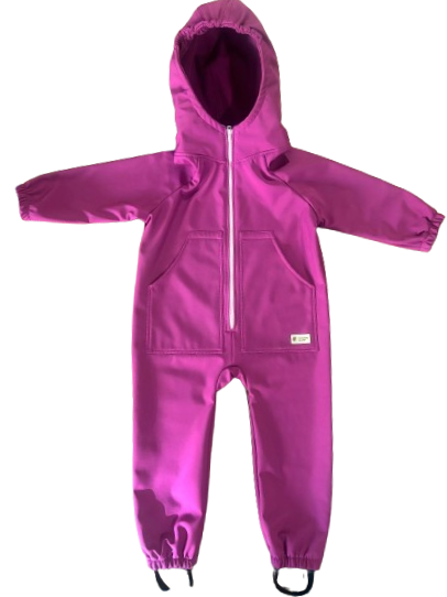 Monkey Mum® Softshellová kombinéza s membránou – Šťavnatá malina - veľ. 98/104, 110/116