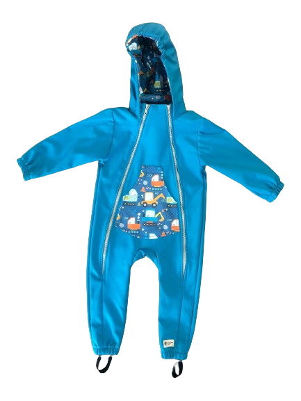 Monkey Mum® Softshellová kombinéza s membránou – Veselá stavba - vel. 86/92