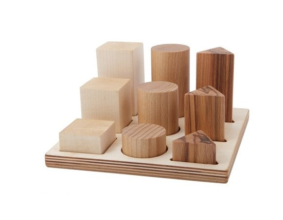 Wooden Story triediaca doska s geometrickými tvarmi XL - Prírodná