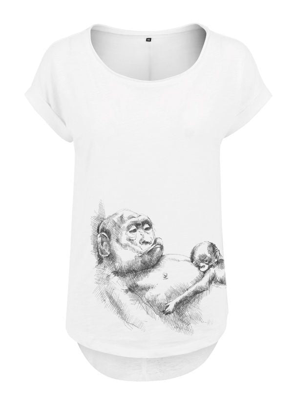 Kojace tričko Monkey Mum® biele - opička