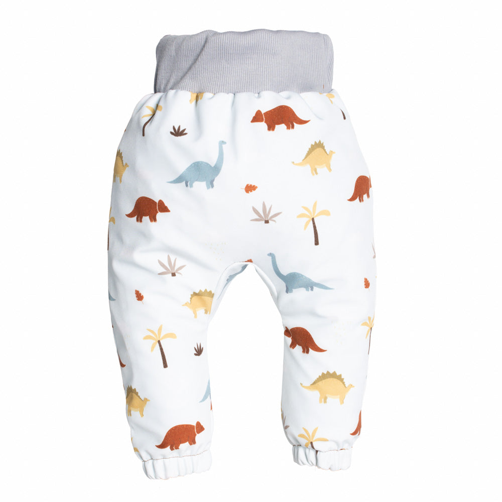 Detské softshellové nohavice s membránou Monkey Mum® - Dinosauří príbeh
