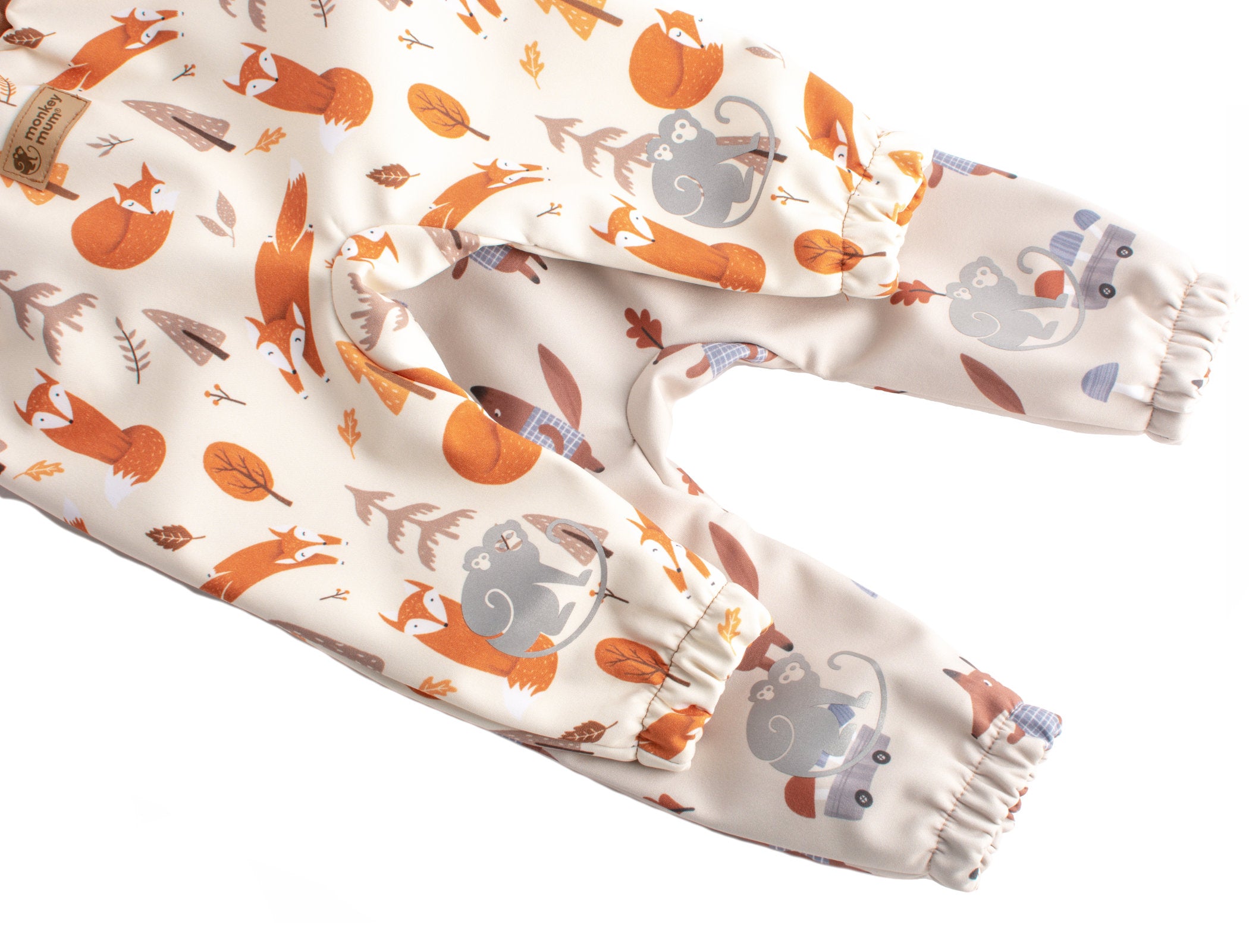 Detské softshellové nohavice s membránou Monkey Mum® - Líščie hrátky