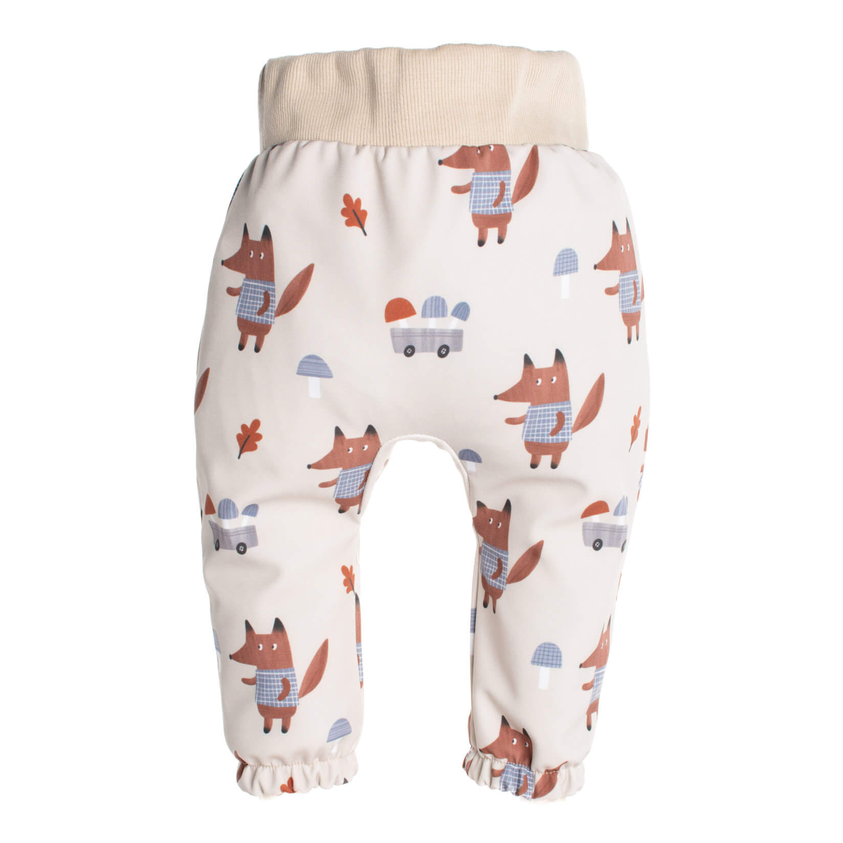 Detské softshellové nohavice s membránou Monkey Mum® - Líšky na hubách