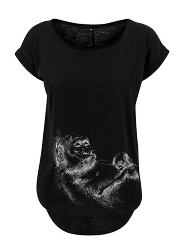 Kojace tričko Monkey Mum® čierne - opička