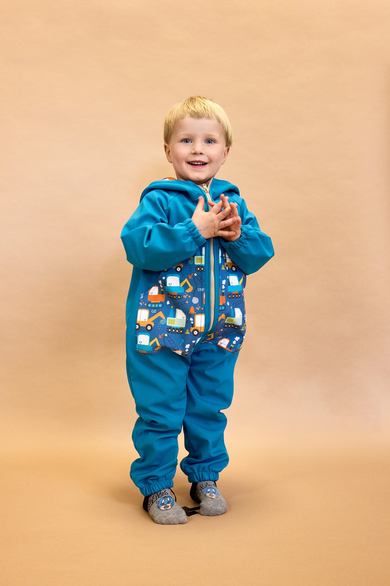 Monkey Mum® Softshellová kombinéza s membránou – Obloha dinosaurov - veľ. 98/104, 110/116