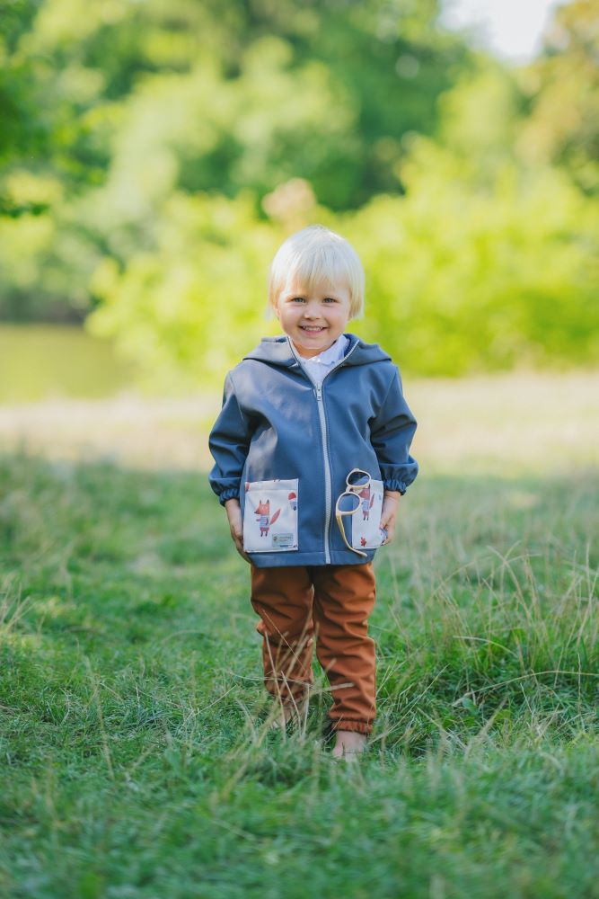 Detská softshellová bunda s membránou Monkey Mum® - Tajomný výlet s líškou