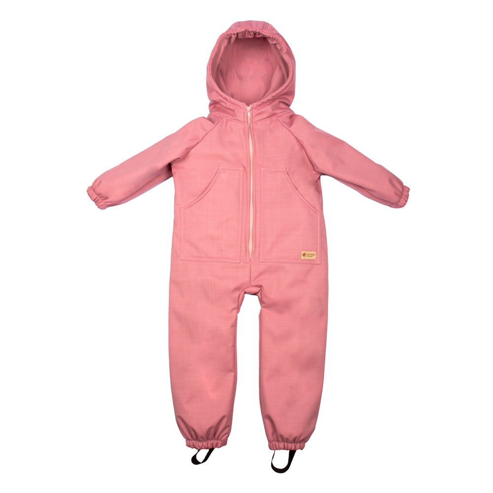 Monkey Mum® Detská zimná softshellová kombinéza s baránkom - Ružová ovečka - veľ. 98/104, 110/116