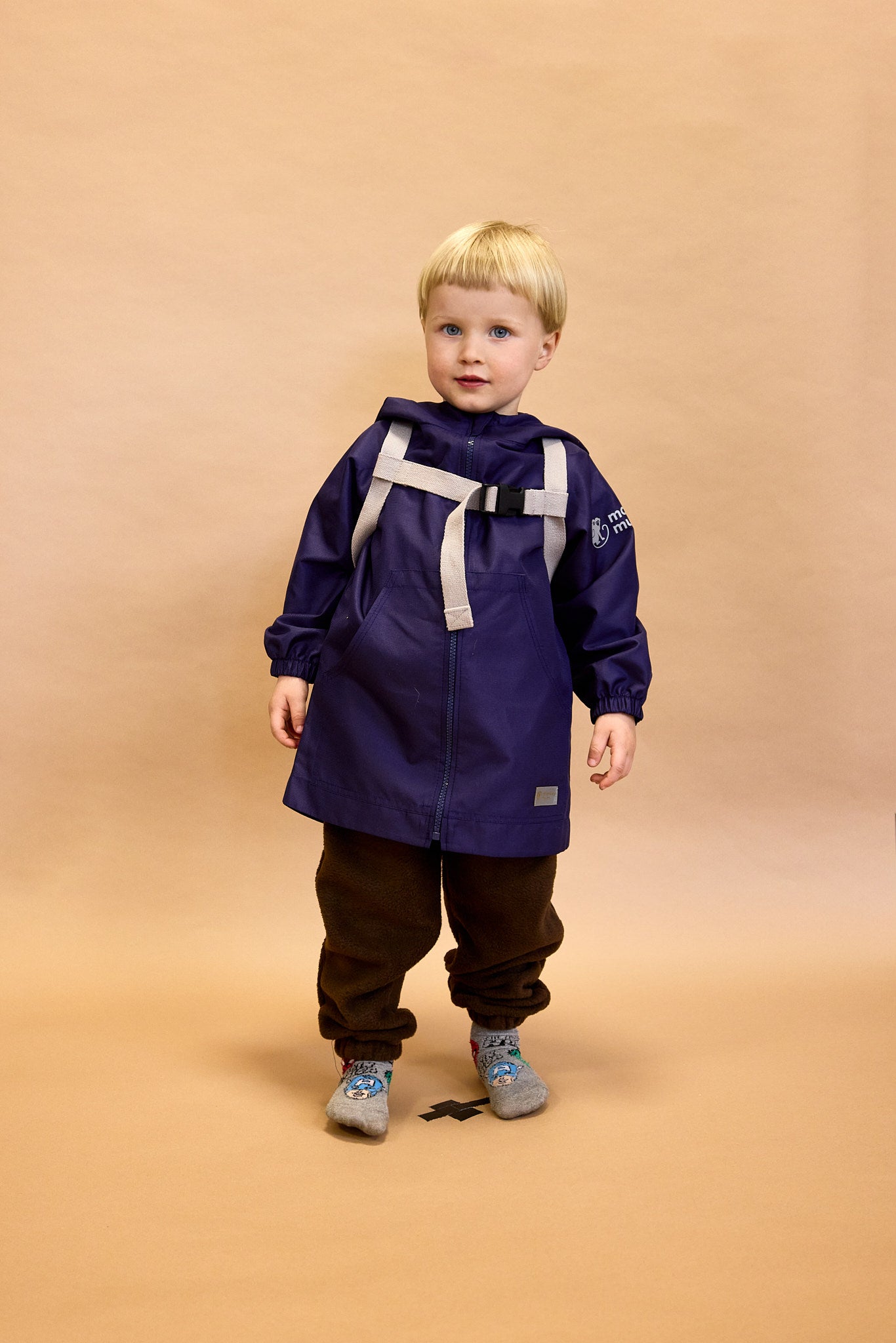 Monkey Mum® Šuštiaková bunda s raglánovým rukávom - Tmavofialová