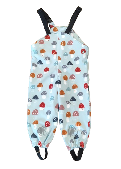 Monkey Mum® Softshellové nohavice s trakmi s membránou - Pestré muchotrávky