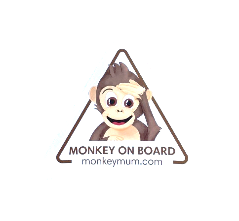 Nálepka na auto Monkey Mum® - Biela