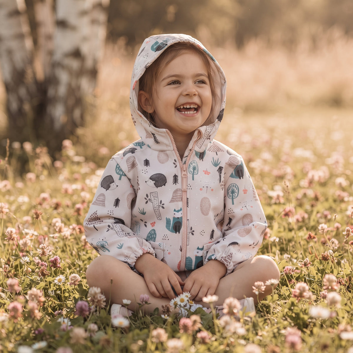 Detská softshellová bunda s membránou Monkey Mum® - Denné zvieratká