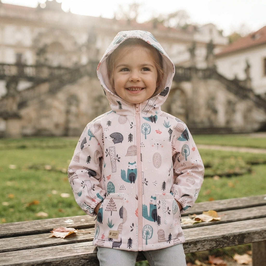 Detská softshellová bunda s membránou Monkey Mum® - Denné zvieratká