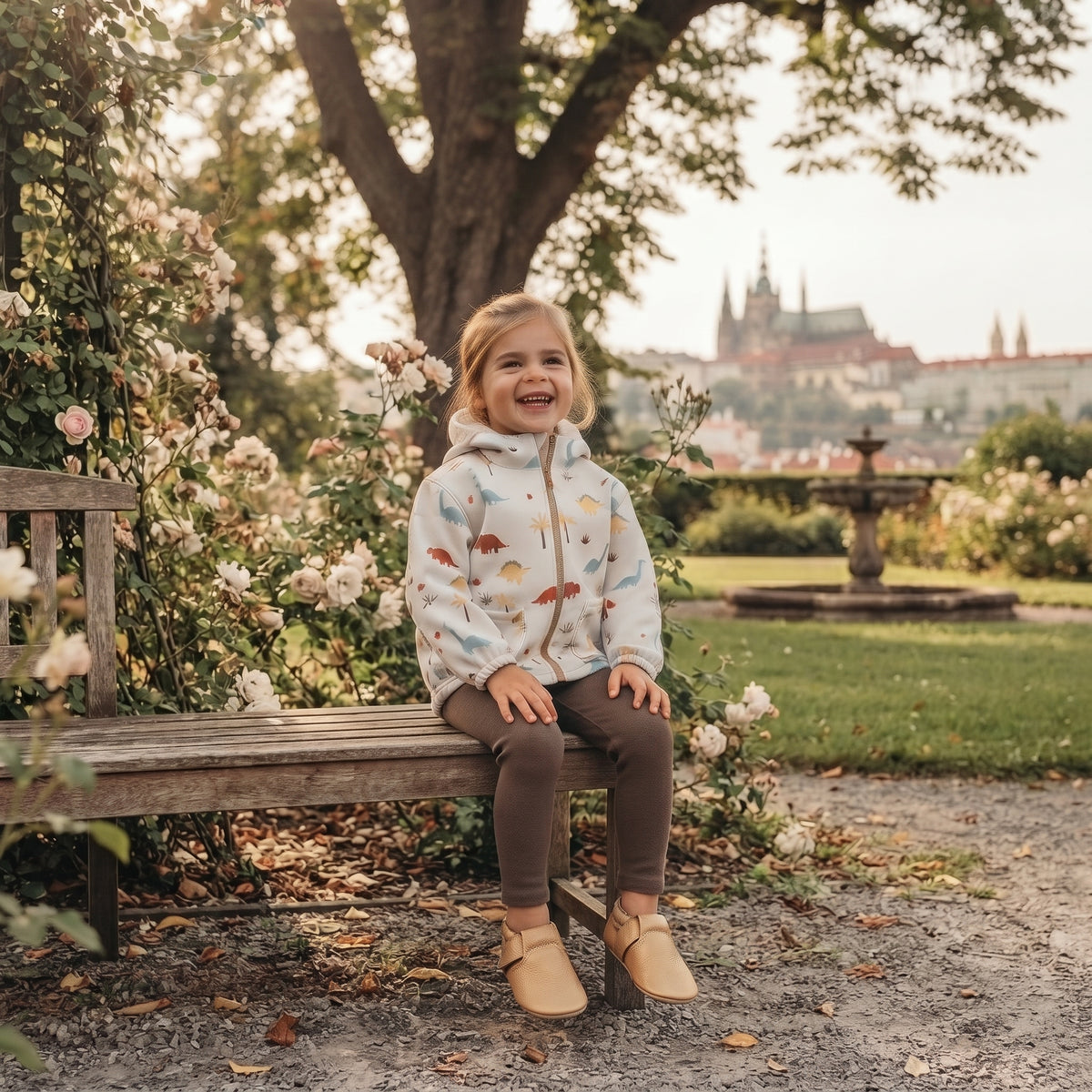 Detská softshellová bunda s membránou Monkey Mum® - Dinosaurí príbeh