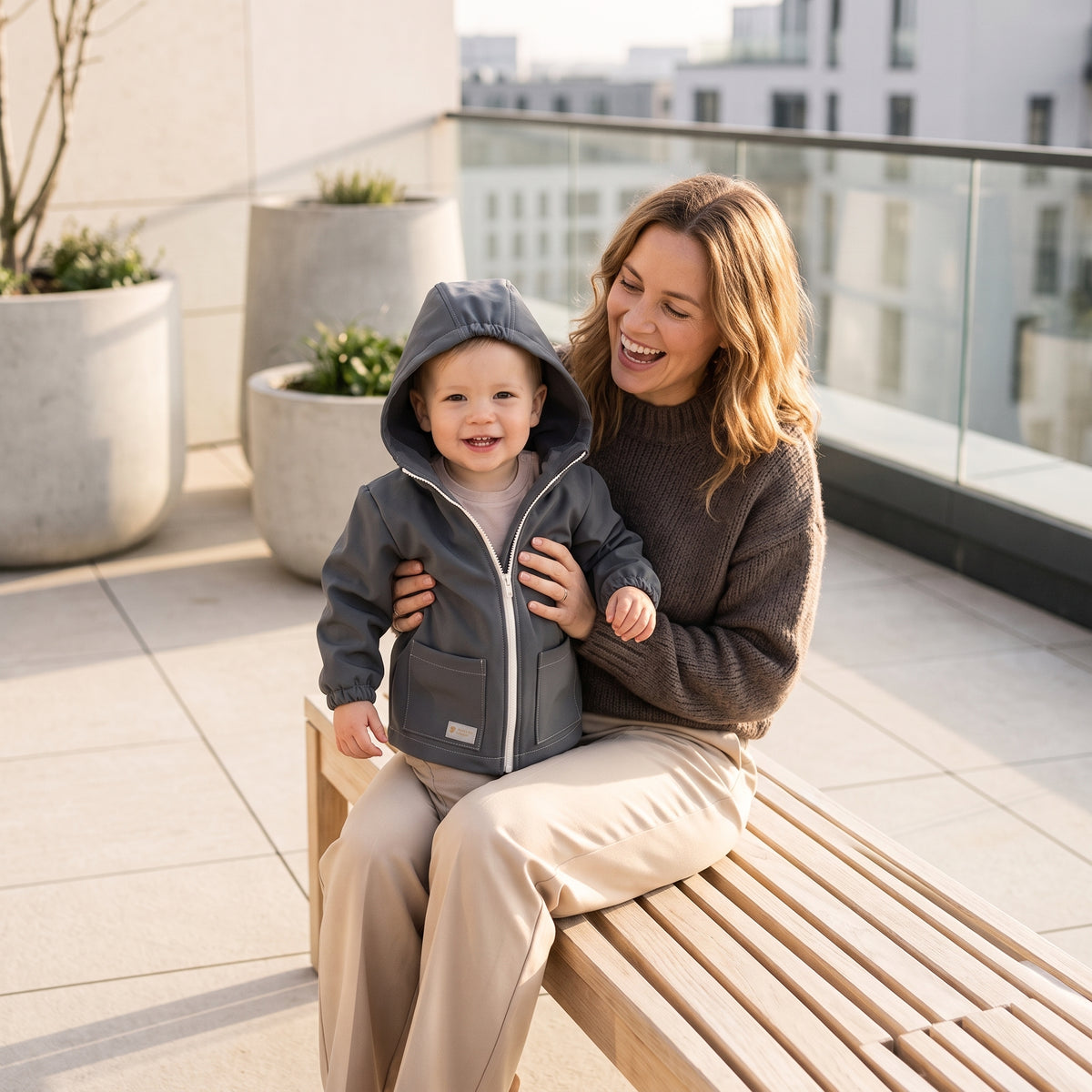 Detská softshellová bunda s membránou Monkey Mum® - Tajuplný výlet
