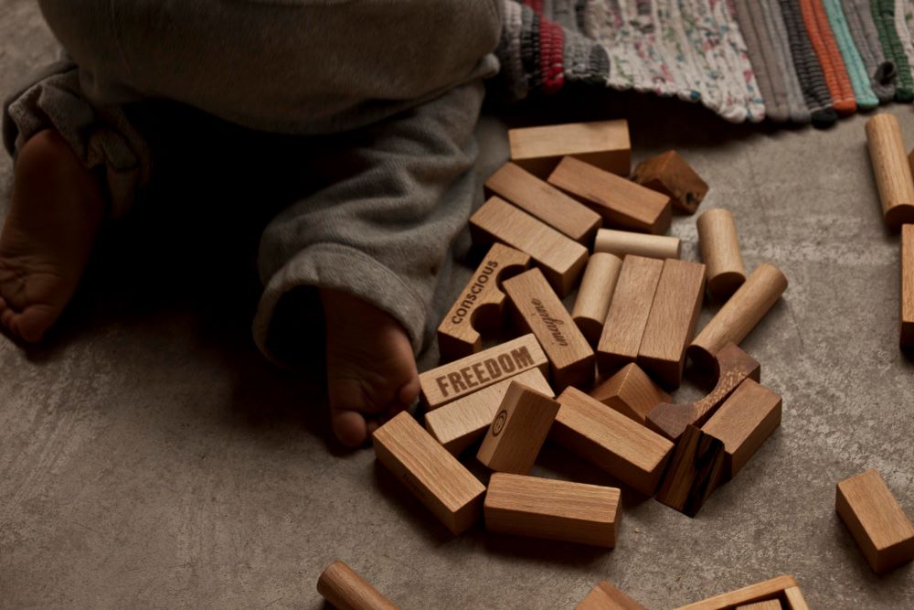 Wooden Story Kocky v bavlnenom vreci XL - 50 ks - Prírodné