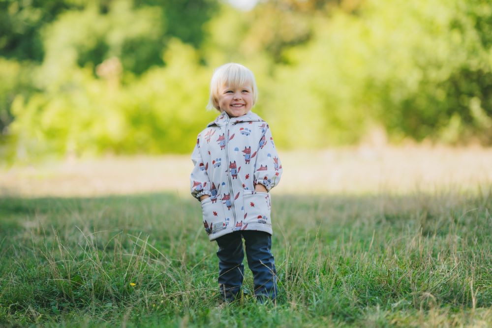 Detská softshellová bunda s membránou Monkey Mum® - Líšky na hubách