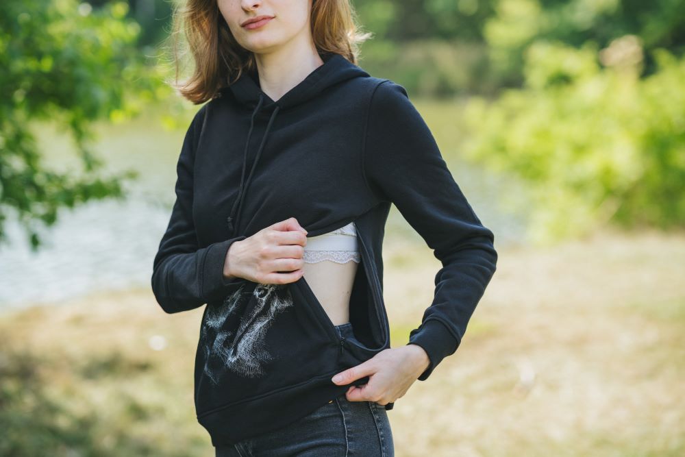 Kojacia mikina Monkey Mum® čierna - opička