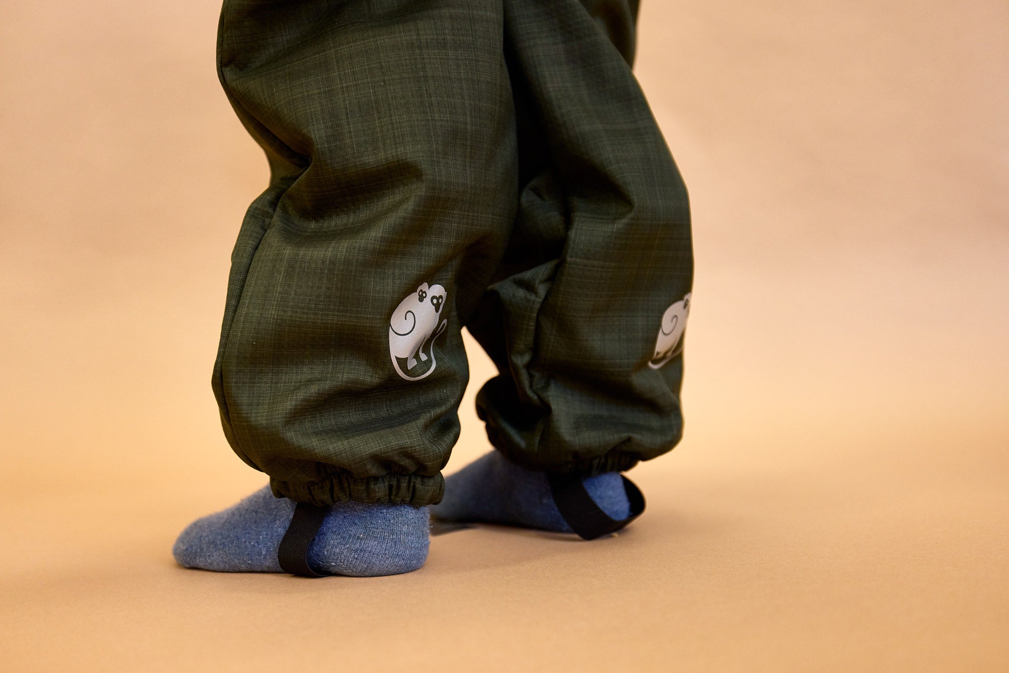 Monkey Mum® Detská zimná softshellová kombinéza s barančekom - Khaki poľovník - vel. 62/68, 74/80